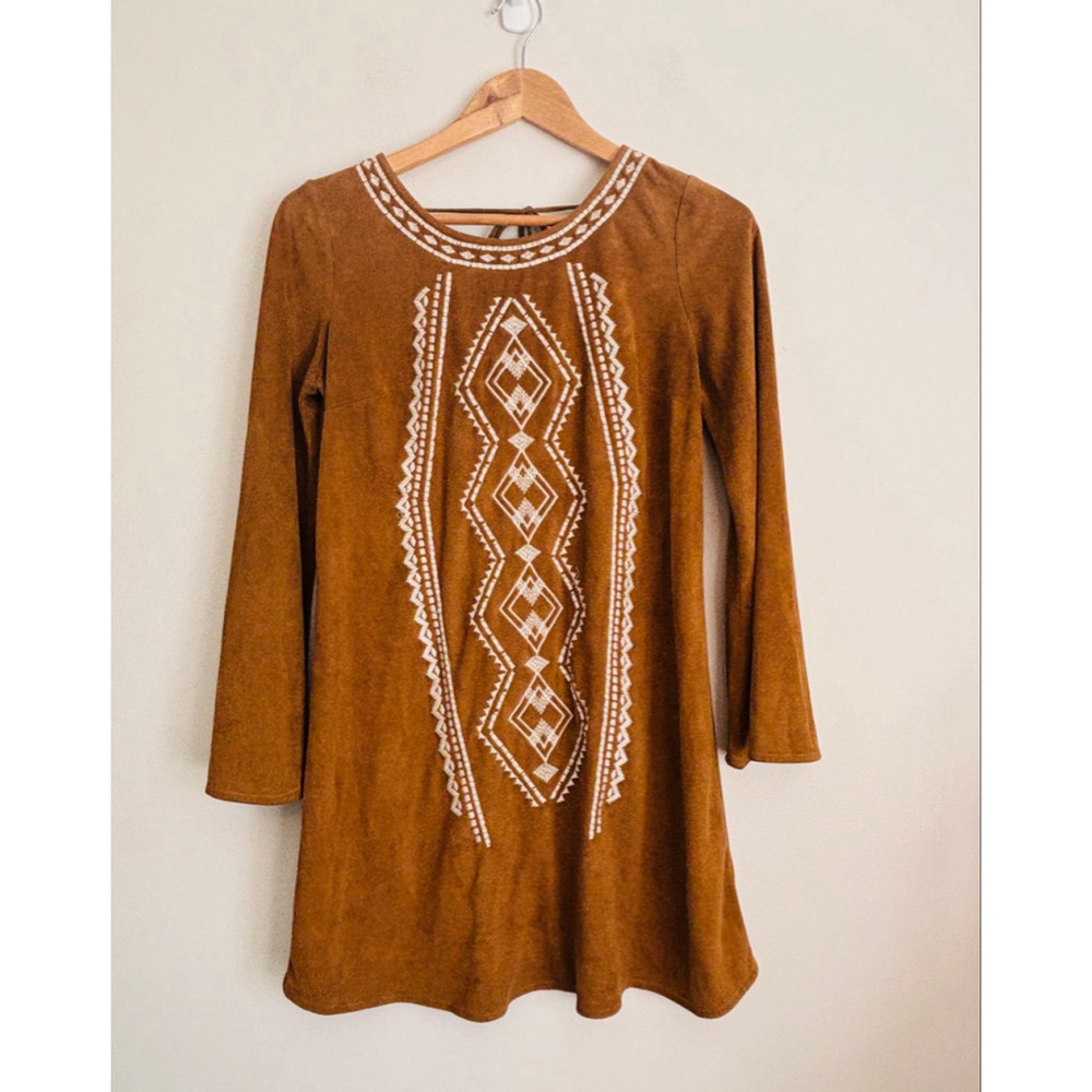 Jealous Tomato Southwestern Embroidered Tunic Dress